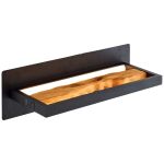 Brilliant Chaumont Applique Murale Aluminium Métal Bois Noir 8W 930lm - 830 Blanc Chaud