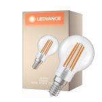 Ledvance Classic LED E14 Boule Filament Claire 2.2W 470lm - 827 Blanc Très Chaud | Équivalent 40W