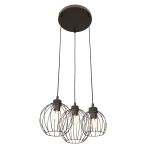 Emibig Suspension Luminaire Nando Acier Noir | Convient pour 3x E27 - Max 15W