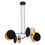 Emibig Suspension Luminaire Motif Acier Noir | Convient pour 4x E27 - Max 15W