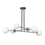 Emibig Suspension Luminaire Ognis Acier Noir | Convient pour 6x E27 - Max 10W