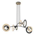 Emibig Suspension Luminaire Skiva Acier Noir | Convient pour 4x E27 - Max 15W