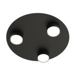 Emibig Plafonnier Bolx Acier Noir | Convient pour 3x GX53 - Max 12W