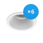 Lot 6x Noxion Encastré Spot D-round MR16 Blanc | Diamètre 70mm - GU10 Culot