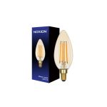 Noxion Lucent LED E14 Bougie Filament Ambre B35 4.5W 400lm - 822 Blanc Très Chaud | Dimmable - Équivalent 35W