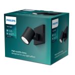 Philips Runner Applique Murale Métal Noir | Convient pour 1x GU10 