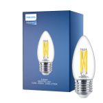 Philips MASTER LED E27 Bougie Filament Claire 3.4W 470lm - 922-927 Dim To Warm | Meilleur Rendu Des Couleurs - Dimmable - Équivalent 40W