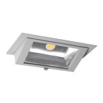 Downlight LED Wallwasher Wally Maxi Gris 46W 6400lm 70x75D - 840 Blanc Froid - 238x145mm