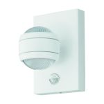 Eglo Applique Murale Sesimba 1 Acier Blanc Up & Down 3W 280lm - 830 Blanc Chaud | IP44 - Détecteur de Mouvement et de Lumière