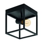 Eglo Plafonnier Silentina Acier Noir | IP20 - Convient pour 1x E27 