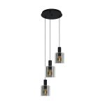 Eglo Suspension Luminaire Gorosiba Acier Noir | IP20 - Convient pour 3x E27 
