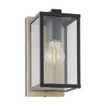 Eglo Applique Murale Budrone Acier Noir | IP44 - Convient pour 1x E27