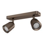Eglo Plafond Spot Camaldoli Acier Laiton | Convient pour 2x GU10
