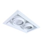 Noxion Encastré Spot sans cadre Pro 2x AR111 inclinable Blanc | Diamètre 314x164mm - G53 Culot