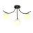 Emibig Plafonnier Boston Acier Noir | Convient pour 3x E14 - Max 10W