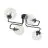 Emibig Plafonnier Brendi Acier Noir | Convient pour 4x E14 - Max 10W