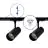 Bright Choice Ensemble complet Rail Monophasé Rail 1 Mètre Noir | incl. 2x Spot + GU10 2700K 3W Dimmable + Embout, Connecteur d’Alimentation