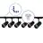 Bright Choice Ensemble complet Rail Monophasé Rail L 1 x 1 Mètre Noir | incl. 6x Spot + GU10 2700K 3W Dimmable + Embout, Connecteur d’Alimentation et L -Connecteur
