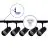 Bright Choice Ensemble complet Rail Monophasé Rail L 1,5 x 1,5 Mètre Noir | incl. 5x Spot + GU10 2700K 3W Dimmable + Embout, Connecteur d’Alimentation et L -Connecteur