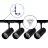 Bright Choice Ensemble complet Rail Monophasé Rail L 1,5 x 2 Mètre Blanc | incl. 8x Spot + GU10 2700K 3W Dimmable + Embout, Connecteur d’Alimentation et L -Connecteur 