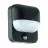 Eglo Applique Murale Trabada 1 Aluminium Noir | IP44 - Convient pour 1x E27 - Détecteur De Lumière