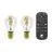 Pack duo Eglo LED E27 Poire Ambre Filament 7W 806lm - 822-865 Variable Blanc | Équivalent 60W