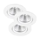 Lot 3x Nordlux Spot Fremont Métal Blanc 4.5W 345lm 36D - 827 Blanc Très Chaud | 85mm - IP23- Dimmable