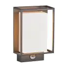 Nordlux Nestor Applique Murale Aluminium Noir 8W 550lm - 827 Blanc Très Chaud | IP44 - Détecteur de Mouvement et de Lumière