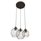 Emibig Suspension Luminaire Nando Acier Noir | Convient pour 3x E27 - Max 15W