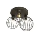 Emibig Plafonnier Nest Acier Noir | Convient pour 3x E27 - Max 15W