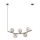 Emibig Suspension Luminaire Ritz Acier Noir | Convient pour 5x E14 - Max 10W
