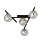 Emibig Plafonnier Smart Acier Noir | Convient pour 4x E14 - Max 10W