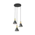 Emibig Suspension Luminaire Rosa Acier Noir | Convient pour 3x E27 - Max 15W