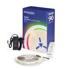Noxion Rubans LED Naga 5 Mètre Ensemble complet - Smart Wifi - 24V - 90LEDs/m - 12W/m - RGBW - 930-965 Variable Blanc | 12mm - IP20 - Meilleur Rendu Des Couleurs - SMD2835+SMD5050