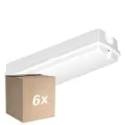 Lot 6x Ledvance Hublot LED Compact Blanc 9W 840lm - 830 Blanc Chaud | 356x115mm - IP65 - Détecteur De Mouvement Et De Lumière