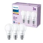 Lot 3x Philips Ampoule LED E27 Poire Dépolie 5W 470lm - 827 Blanc Très Chaud