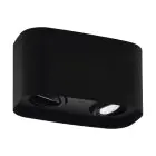 Eglo Plafond Spot Arenzano Acier Noir 9.4W 690lm - 830 Blanc Chaud | Dimmable - Convient pour 2x GU10