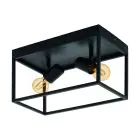 Eglo Plafonnier Silentina Acier Noir | IP20 - Convient pour 2x E27 