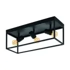 Eglo Plafonnier Silentina Acier Noir | IP20 - Convient pour 3x E27 