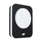 Eglo Applique Murale Madriz Aluminium Noir 3W 370lm - 830 Blanc Chaud | IP44 - Détecteur De Mouvement