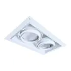 Noxion Encastré Spot sans cadre Pro 2x AR111 inclinable Blanc | Diamètre 314x164mm - G53 Culot